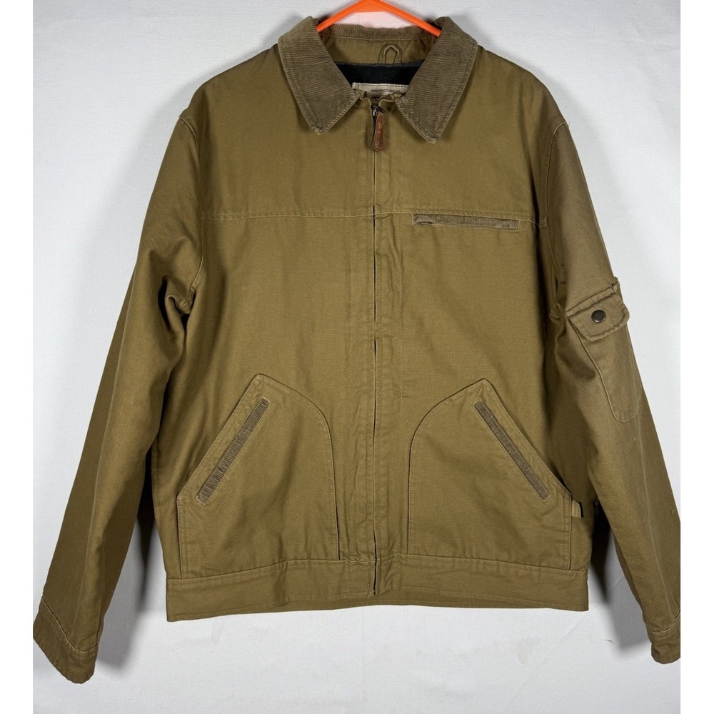 VTG Duck Head Barn Coat Jacket Mens Medium Corduroy Collar Flannel Lined Chore